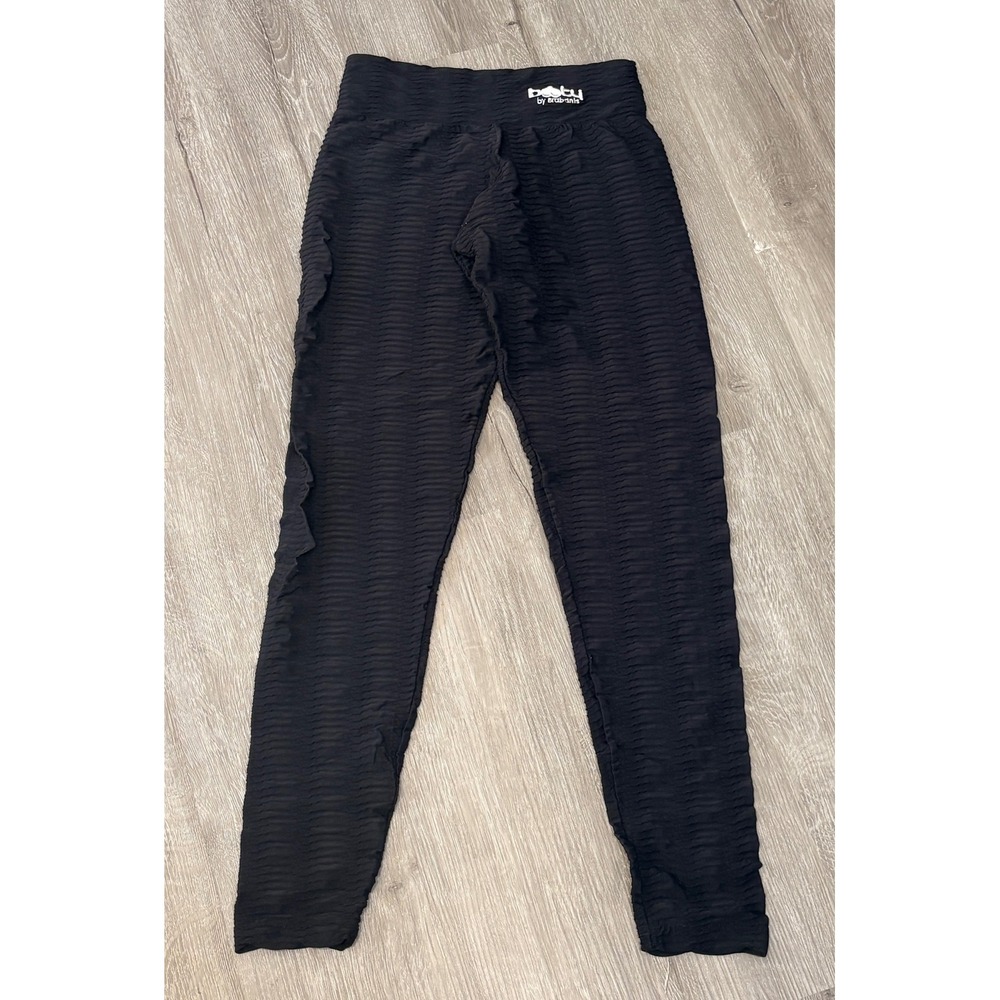Booty by‎ Brabants Black Croco Skin Leggings Textured High Waisted One Size OS
